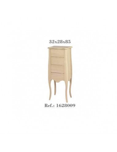 mesita auxiliar de madera con cajones Dayka 32x28x85 cm