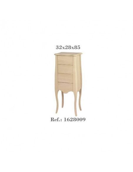 mesita auxiliar de madera con cajones Dayka 32x28x85 cm