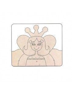 percha de princesa Dayka 45x35 cm en madera natural