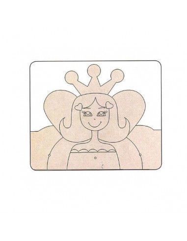 percha de princesa Dayka 45x35 cm en madera natural