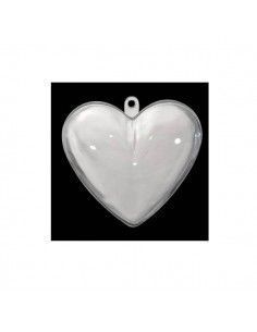corazón transparente plexiplast 80 mm Mobius para manualidades