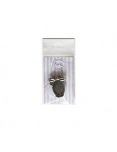 broche oval con lazo artemio plata para bisutería