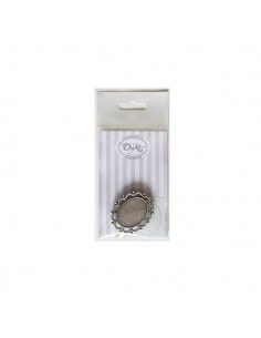 Broche oval modelo Diana plateado Dayka para camafeos