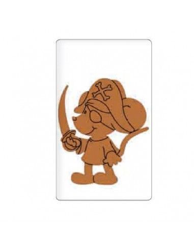 Figura de madera ratón pirata Dayka para manualidades
