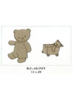 Figura de madera oso con carro Dayka para manualidades