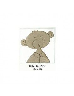 Figura decorativa osito pin Dayka madera 25x25 cm