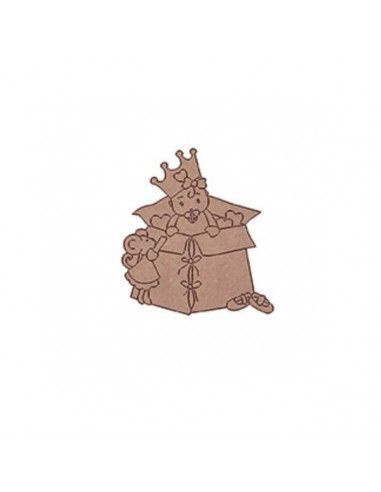 Figura madera princesita en caja Dayka manualidades