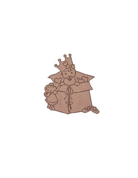 Figura madera princesita en caja Dayka manualidades