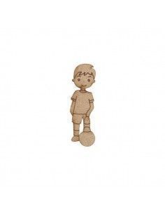 Silueta niño futbolista Dayka de madera para decorar