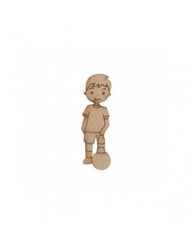 Silueta niño futbolista Dayka de madera para decorar