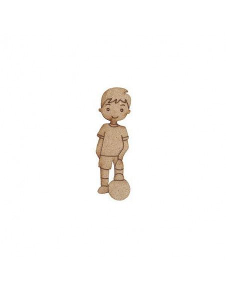 Silueta niño futbolista Dayka de madera para decorar