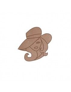 Figura mujer con sombrero Dayka en madera DM para manualidades