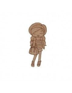 Dolly mujer con bolso Dayka de madera para manualidades