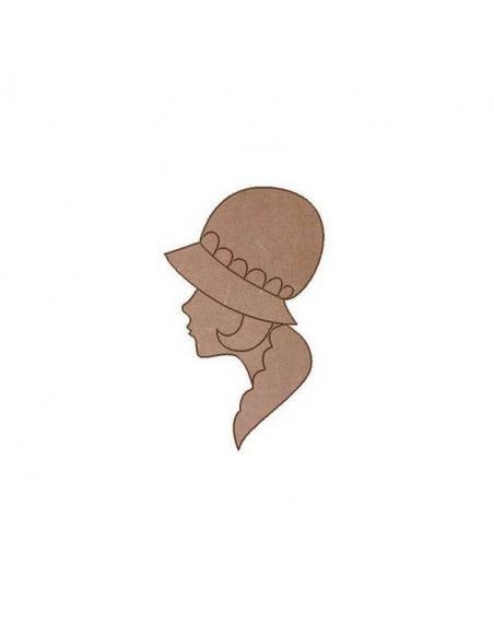 Dolly de perfil con sombrero Dayka en madera para manualidades