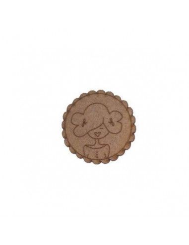Figura de madera mujer con dos lazos Dayka para manualidades