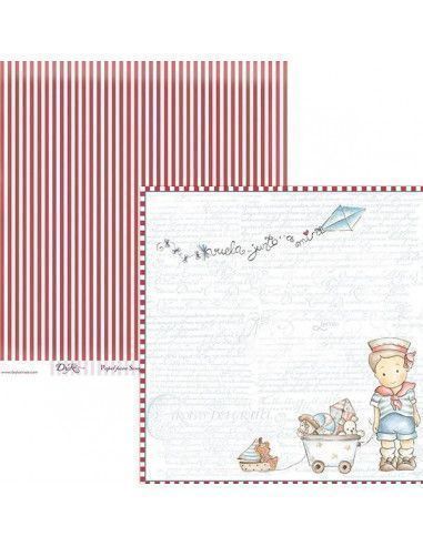 Hoja scrapbooking SCP-022 Dayka 30x30 cm diseño doble cara