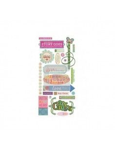 STICKER SHAPES INDIE BLOOM  5" X 12" PARA SCRAPBOOKING
