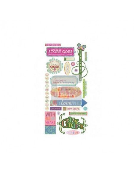 STICKER SHAPES INDIE BLOOM  5" X 12" PARA SCRAPBOOKING