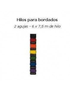 HILOS PARA PAPEL DE SCRAP KIT DE 6 COLORES Y DOS AGUJAS