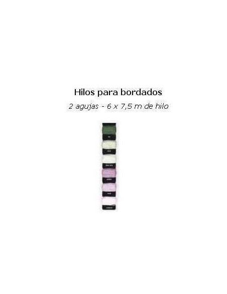 HILOS PARA SCRAPBOOKING KIT DE 6 HILOS MAS 2 AGUJAS VERDES Y LILAS