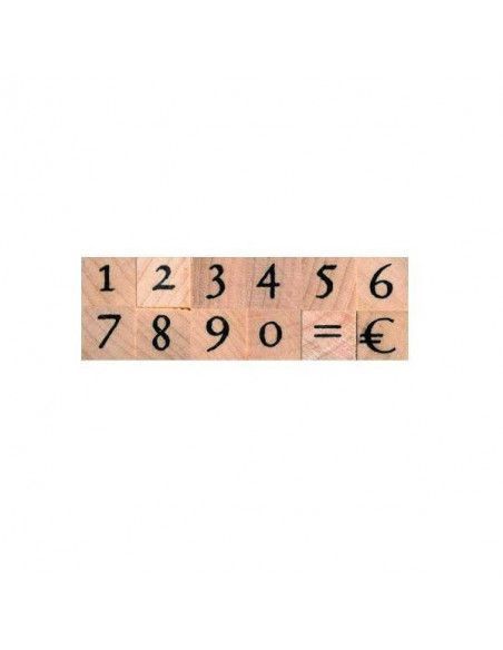 SET DE SELLOS DE MADERA CON NUMEROS PARA SCRAPBOOKING