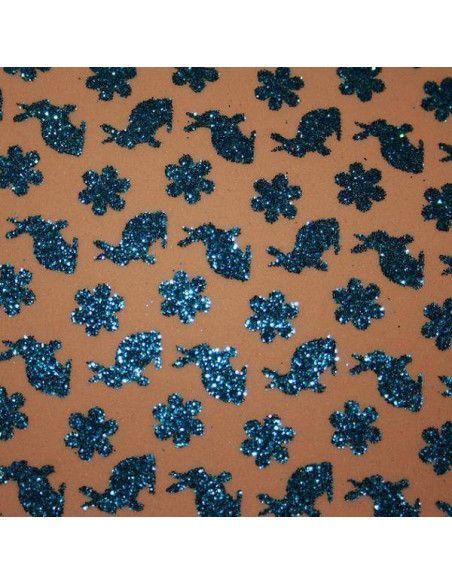 LAMINA DE GOMA EVA ESTAMPADA CON PURPURINA 40X60 CONEJOS