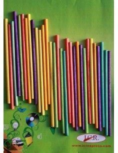 PALO DE POLO ARTESANAL EN 35X26X35CM BOLSA DE 60 UND SURTIDAS DE COLORES