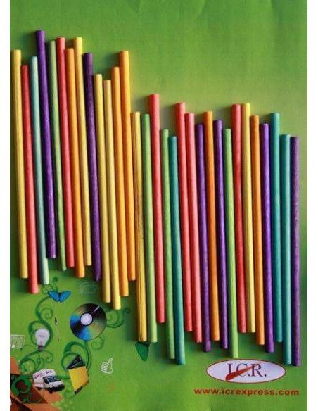PALO DE POLO ARTESANAL EN 35X26X35CM BOLSA DE 60 UND SURTIDAS DE COLORES