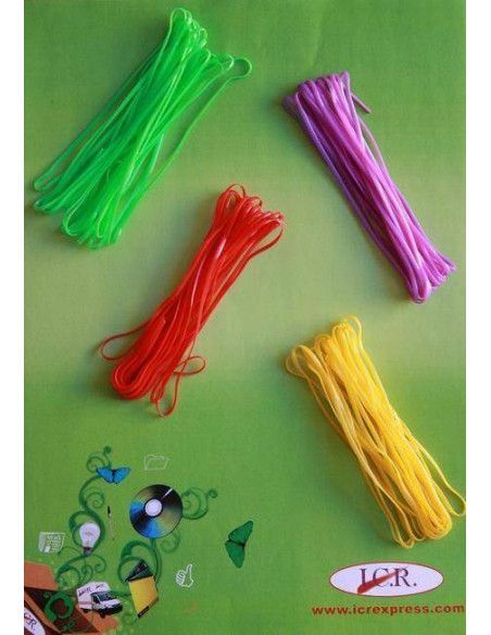 HILOS ELASTICOS  DE MANUALIDADES 24X28X27CM EN BOLSAS DE 4 COLORES