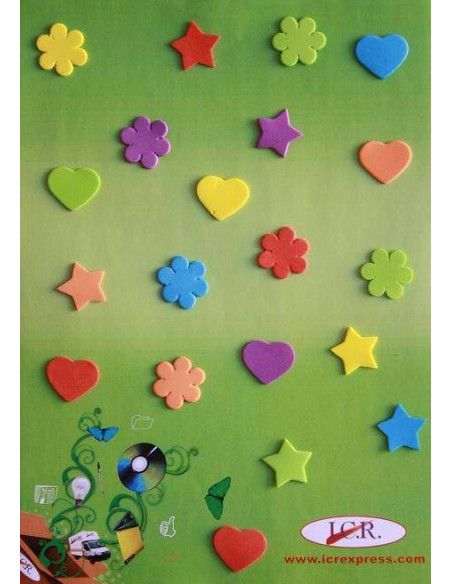 GOMA EVA CON FORMAS SURTIDAS EN 160 UND DE DISTINTAS FORMAS Y COLORES