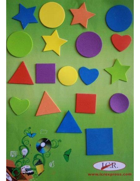 FORMAS DE GOMA EVA 60 UND CON DISTINTOS TAMAÑOS Y FORMAS GEOMETRICAS ADHESIVAS
