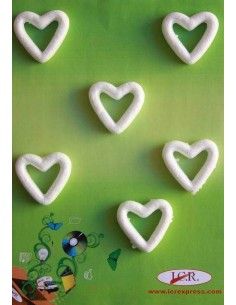 CORAZONES DE POLIESPAN DE 55 MM HUECOS EN BOLSAS DE 6 UND