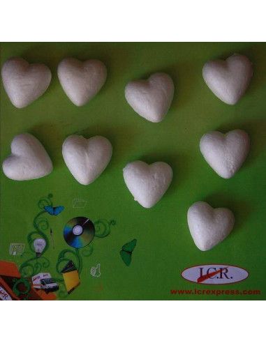 CORAZONES DE POLIESPAN DE 40MM EN BOLSAS DE 6 UND