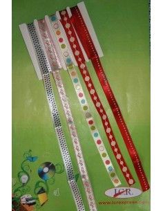 CINTA DE TELA DECORATIVA DE 3CM CON 5 MOTIVOS DIFERENTES
