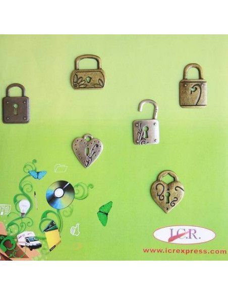 CANDADOS METALICOS PARA ADORNOS Y MANUALIDADES 6 PIEZAS