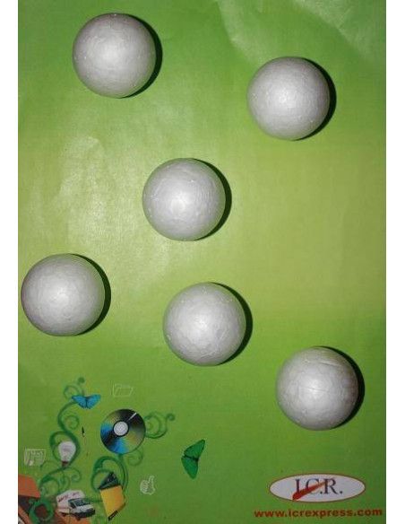 BOLAS DE POLIESPAN DE 45 MM EN BOLSAS DE 6 UND