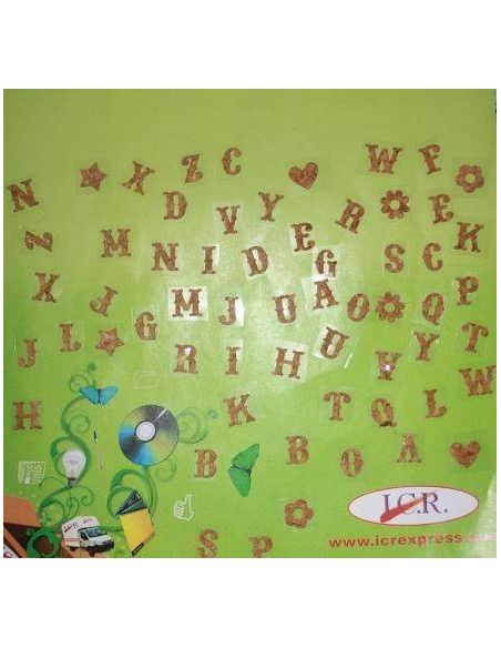 PEGATINAS DE LETRAS IMITACION CORCHO  DE 95X145MM