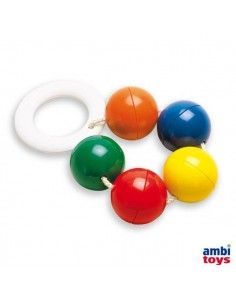 SONAJERO RATTLE BALLS CON ANILLO DE DENTICIÓN