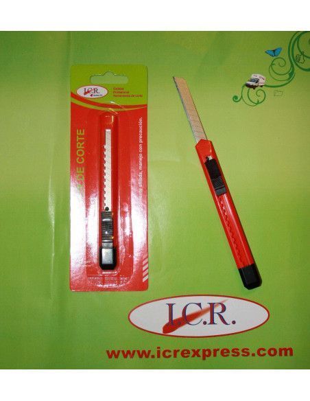 CUTTER PARA CORTAR DE 155MM DE LARGO CON CARCASAS DE PLASTICO  NARANJA ECONOMICO Y SEGURO
