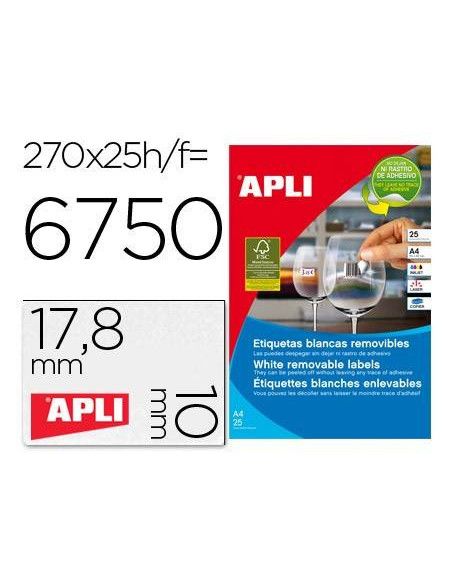 Etiquetas Apli 17.8 x 10 mm 25 hojas adhesivas