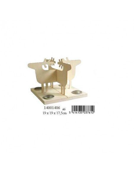 Artemio madera reno 4 velas para manualidades