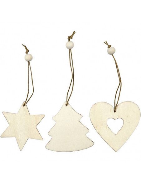 DECORACIONES NAVIDAD EN MADERA PARA DECORAR 6CM