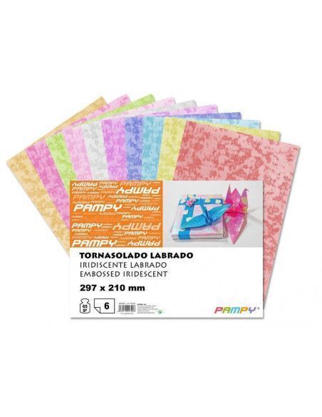 LAMINAS PAPEL TORNASOLADO LABRADO 6 H A4 297x210mm 65 gr