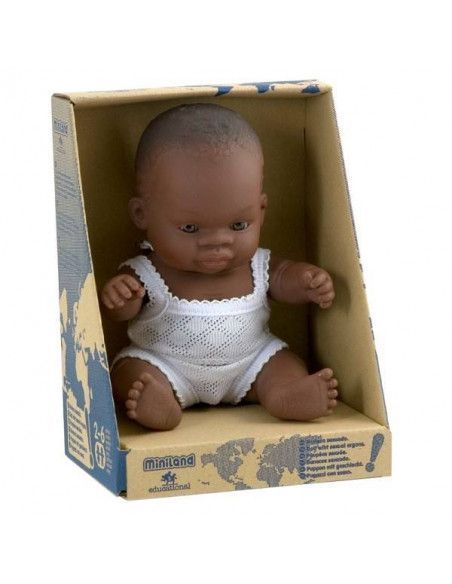 Muñeco niña africana de  21 cm en estuche