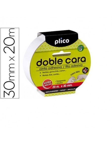 CINTA ADHESIVA DOBLE CARA 30MM X 20M PARA FOAM Y CARTON