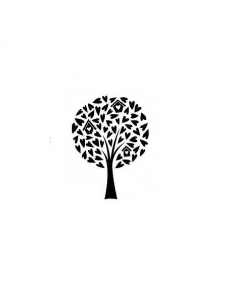 TAMPON DE MADERA MODELO ARBOL CON HOJAS CORAZON