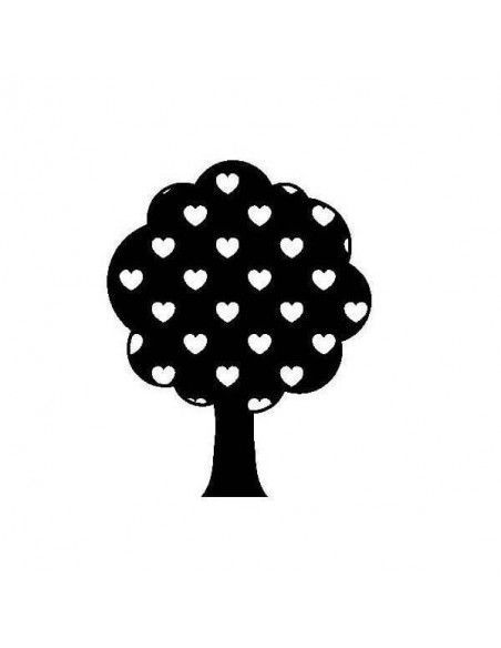 SELLO DE MADERA MODELO ARBOL CON CORAZONES