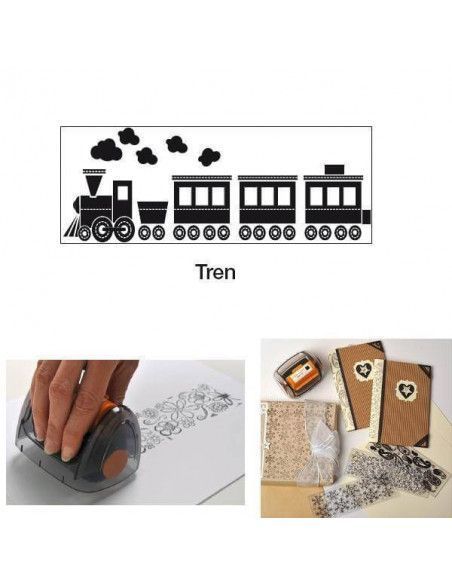 PLANTILLA TAMPON PARA RODILLO DE ESTAMPACION CONTINUA FISKARS MODELO TREN