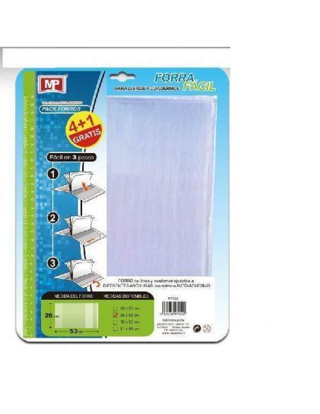 FORRO AJUSTABLE PARA LIBROS  EXPRESS 29CM PACK 5 UND MP