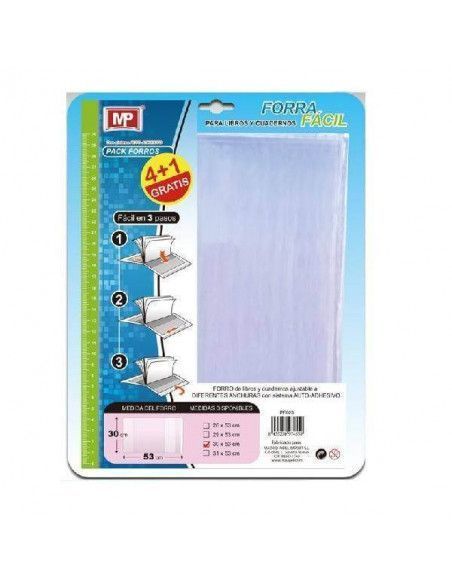 FORRO AJUSTABLE PARA LIBROS  EXPRESS 30CM PACK 5 UND MP
